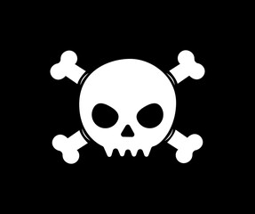 Pirates Jolly Rogers Skull Head Logo Vector Illustration in Dark Background.