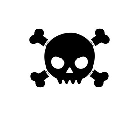  Scary Pirates Jolly Rogers Black Skull Head isolated on white Vector Illustration.