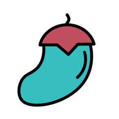 Eggplant Food Organic Filled Outline Icon
