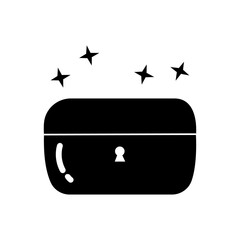  Treasure Box Icon Vector Illustration isolated in white.