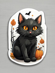 Cat Halloween Theme Design For Wallpaper,Background,Sticker Or Tshirt