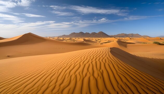 Sand dunes in the desert of Morocco