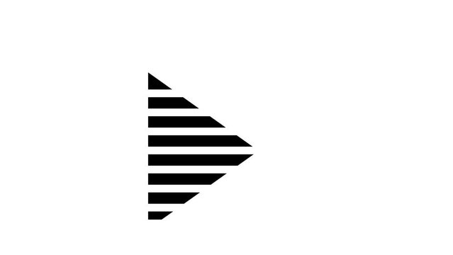 Animated 2d Road arrows sign symbol icon animation video footage. 4K transperancy Background.