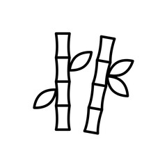 Bamboo tree outline icons, minimalist vector illustration ,simple transparent graphic element .Isolated on white background