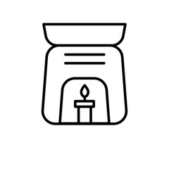 Candle light outline icons, minimalist vector illustration ,simple transparent graphic element .Isolated on white background