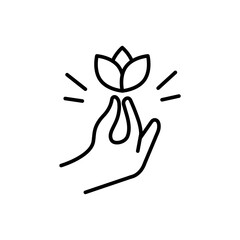 Meditation outline icons, minimalist vector illustration ,simple transparent graphic element .Isolated on white background