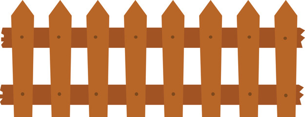 wooden garden fence vector illustration
