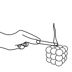 hand and candle line art illustration