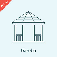 Gazebo design vector icon flat isolated illustration