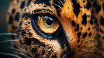 A close up of a leopard's eye