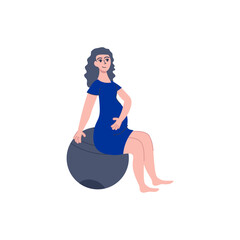 family pregnant mother pose element vector illustration