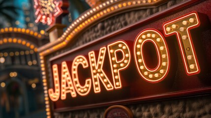 Neon Casino signs Las Vegas, Nevada, travel destination with blur cityscape.. Tourism exploring. Generative AI