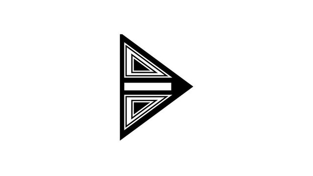 Animated 2d Road arrows sign symbol icon animation video footage. 4K transperancy Background.