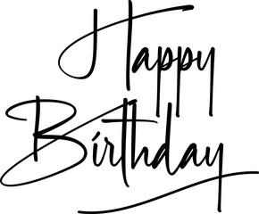 handwritten happy birthday lettering on white background © Asmat