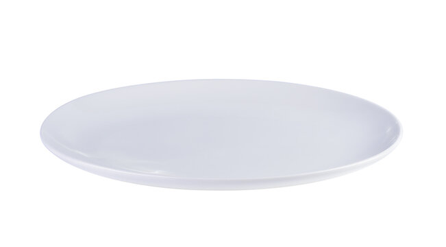 Empty white plate  on    transparent png