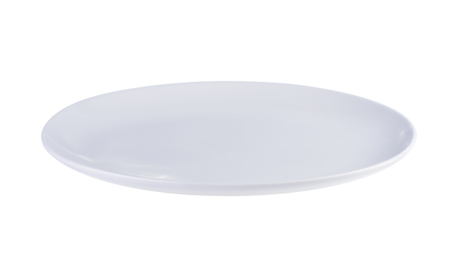 Empty white plate  on    transparent png