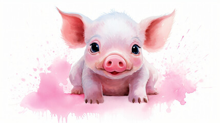 Pink cute piglet