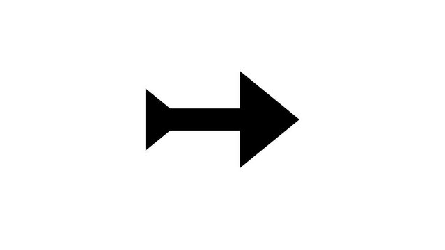 Animated 2d Road arrows sign symbol icon animation video footage. 4K transperancy Background.