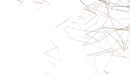 Neural network 3D illustration. Big data and cybersecurity