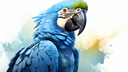 Portrait of a blue parrot
