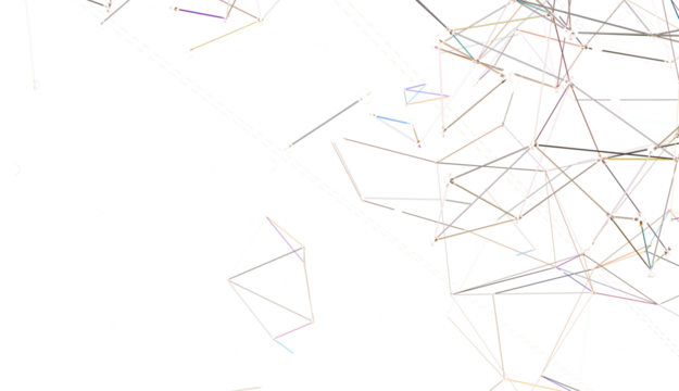 Neural network 3D illustration. Big data and cybersecurity