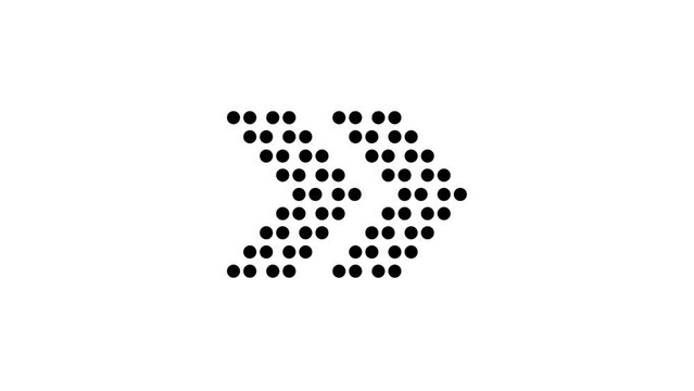 Animated 2d Road arrows sign symbol icon animation video footage. 4K transperancy Background.
