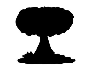 Bomb Explosion silhouette vector art white background