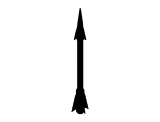 Military Missile silhouette vector art white background