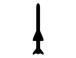 Military Missile silhouette vector art white background