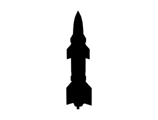 Military Missile silhouette vector art white background