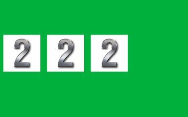 Text art of number 222 with best font of text, Number illustration with green background