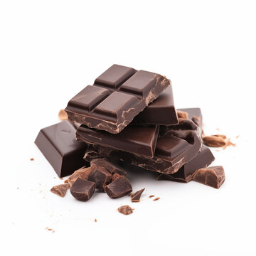 チョコレート(ミルクチョコレートのシズル写真) Plate chocolate, block chocolate.A picture of milk chocolate. Generative AI 