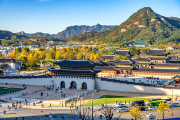 view  of Gyeongbokgung palace, Seoul, South Korea.