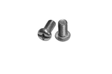 Close-up view of phillips head bolts isolated on transparent background png file.