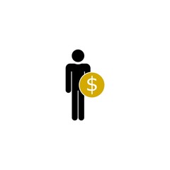 Employee Wages icon isolated on white background