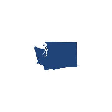Map of the U.S. state of Washington isolate on white background