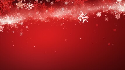 Vibrant red christmas background with delicate snowflakes, festive holiday atmosphere
