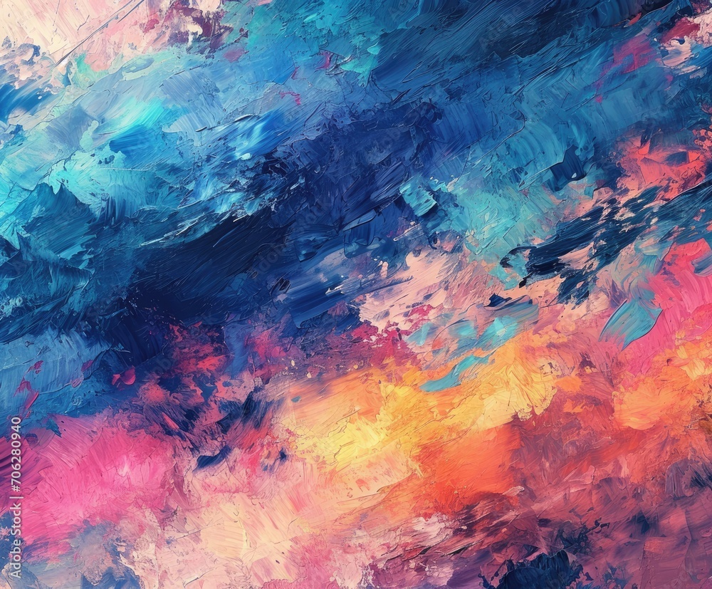 Wall mural abstract art with different patterns in oil canvas, compositions, design, created with ai