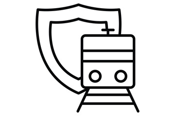 train travel insurance icon. icon related to insurance documents for travel. line icon style. element illustration © sobahus surur