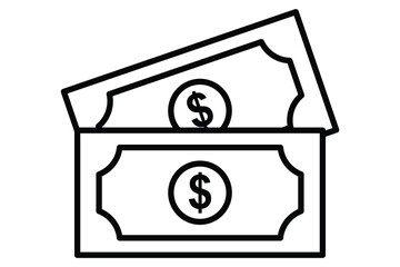 money icon. icon related to business, financial. line icon style. element illustration
