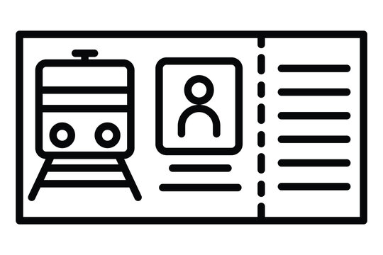 train ticket icon. icon related to ticket for train travel. line icon style. element illustration