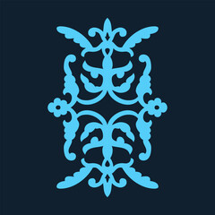 Vintage ornate linear ornaments in Kazakh traditional style. Asian floral designs. Abstract Asian elements of the national pattern of the ancient nomads of the Kyrgyz, Mongols, Kazakhs, Tatars.