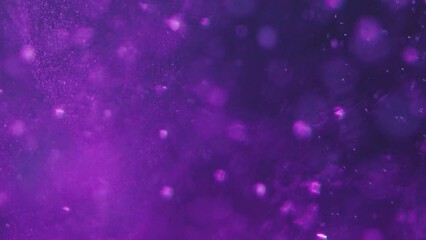 Abstract background. Bubbles fluid. Underwater air stream. Violet liquid with oxygen spheres with defocused glowing shiny particles in aquatic hypnotic art.