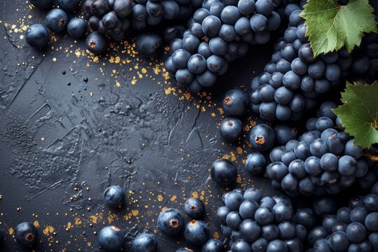 Harmony Unveiled, A Mesmerizing Symphony of Grapes Dancing on the Ebony Stage
