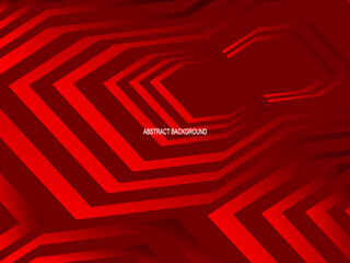 Red with a shiny modern geometric pattern. Red steel floor background.