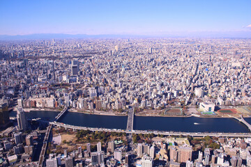 東京スカイツリーから見た街並み