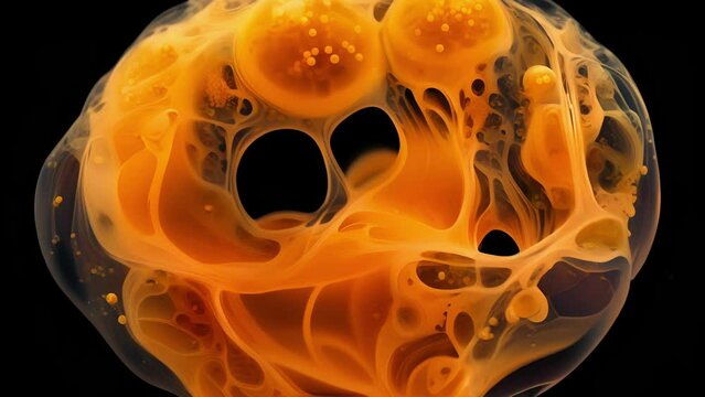 Magnified view of the yolk sac intricately linked to an embryo, demonstrating its vital function in providing nourishment during early development.