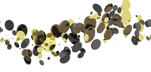 gold  Bliss: Exquisite 3D Illustration of Blissful gold Confetti