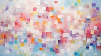an isolated mosaic of vibrant squares and rectangles on a clean white canvas, highlighting the bold and textured design of this modern abstract artwork.
