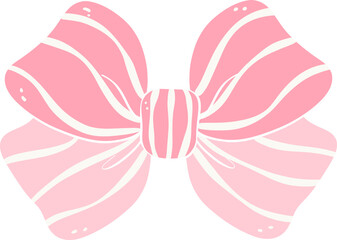 Coquette Aesthetic Bow pink flat illustration